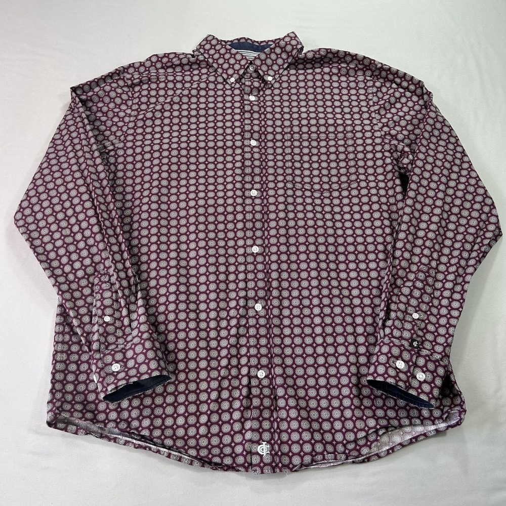 Cody James Core Shirt Mens Medium Purple Geometric Performance Button Up Western